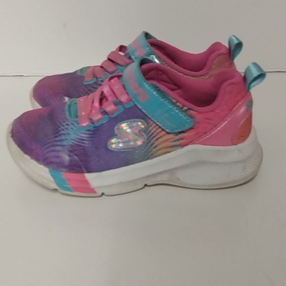 Skechers sneakers youth size 11 pink/purple and blue - Picture 5 of 11